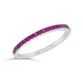 0.24ct 14k White Gold Ruby Lady's Band Size 6.75
